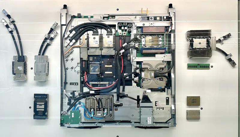 GPU blade s chladicím systémem pro provoz AI video generátoru