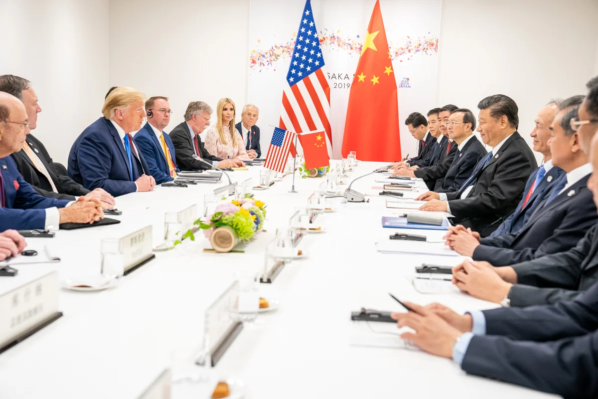 Trump a Si Ťin-pching na summitu G20 Osaka 2019, jednání o clech a obchodu