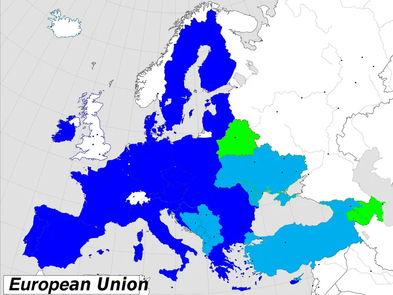 Arménie Gruzie Moldavsko mapa zemí mezi Ruskem a EU — Východní partnerství