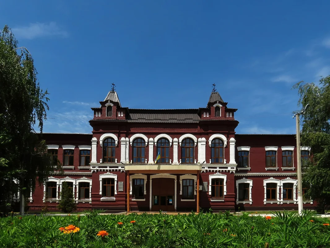 Starobilsk city university building in occupied Luhansk region Ukraine