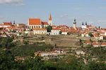Znojmo city panorama showcasing historic architecture for 800th anniversary exhibition