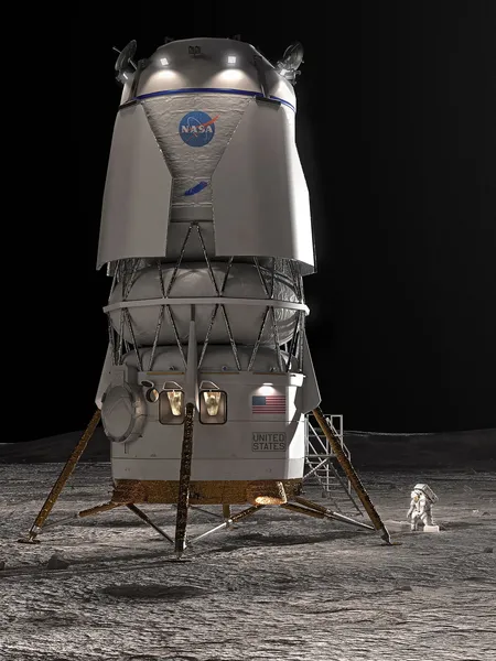 Blue Moon lander Blue Origin spacecraft on Moon south pole NASA Artemis