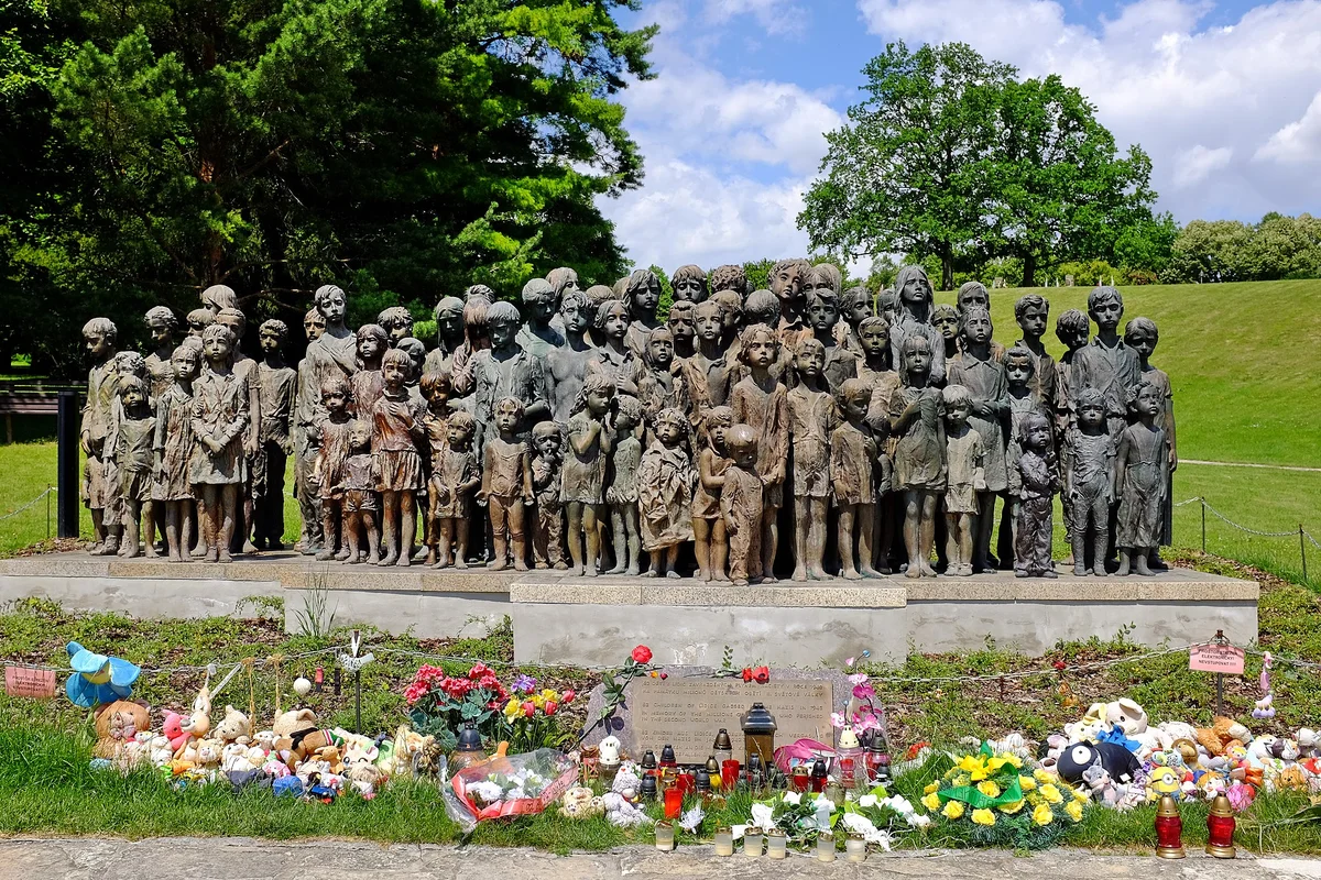 Lidice Monument to Child War Victims bronze sculptures memorial ceremony